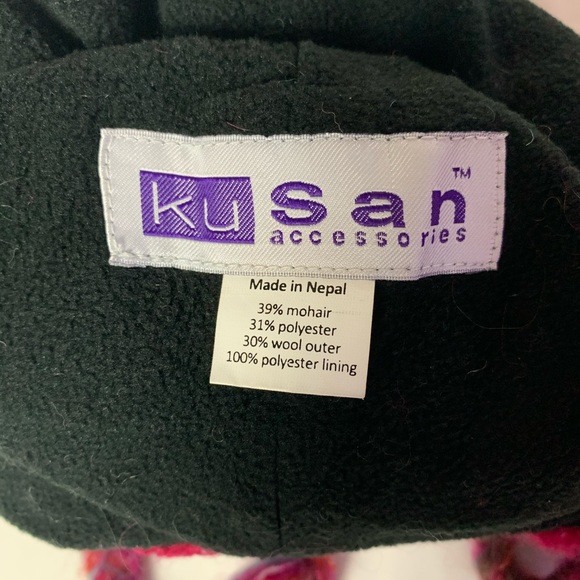 multicolor mohair/wool blend Kusan beanie. - Picture 5 of 5